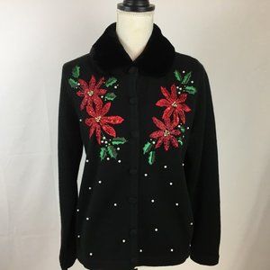 VTG Basic Edition Christmas Holiday Cardigan Small